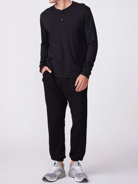 Monrow Black Lounge Sweatpants in Medium